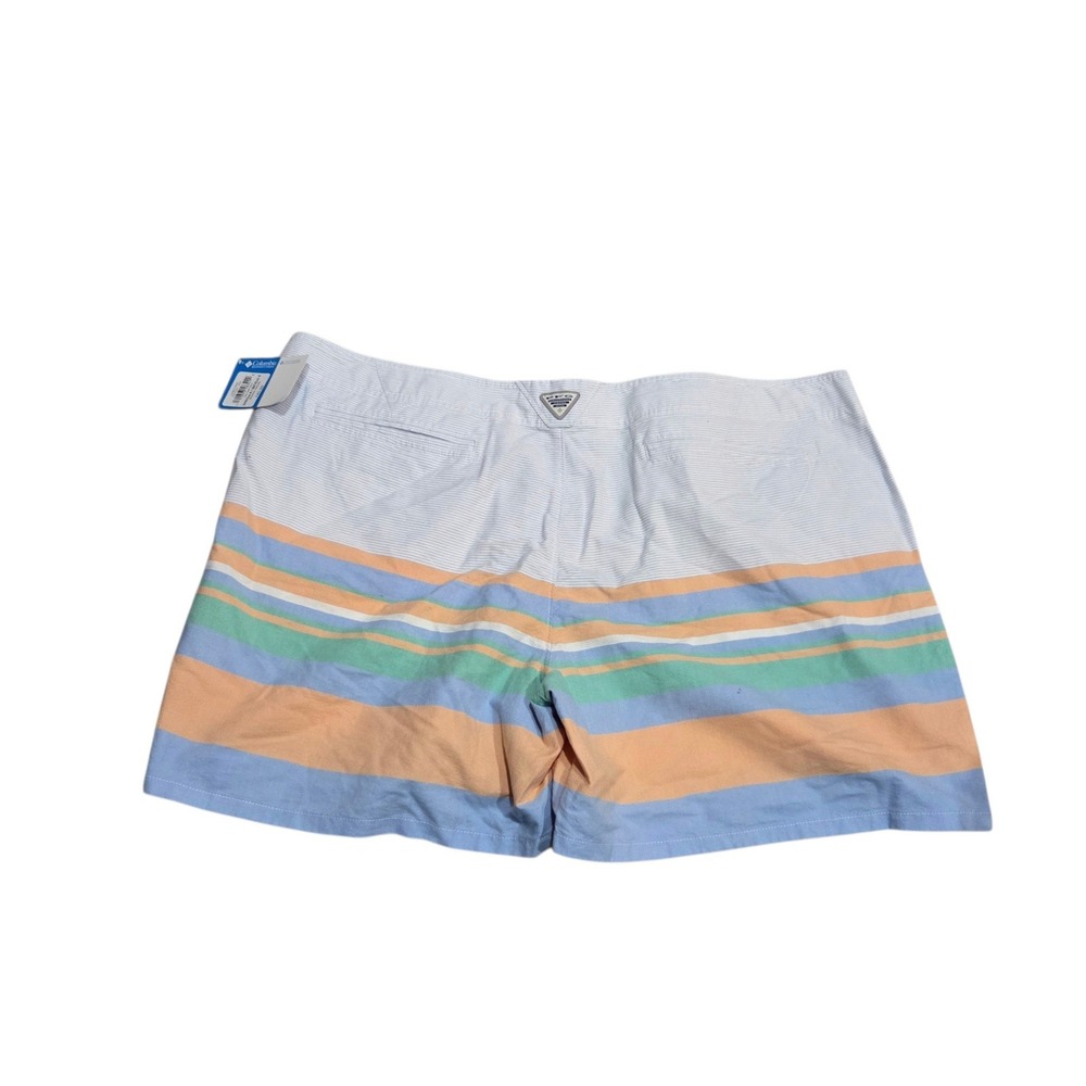 Columbia PFG Solar Fade Shorts 24W Blue Orange New Striped Cotton